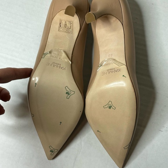 Kahmune Khaki Becky Pump Heels NEW Size US 9 / EU 40 - Picture 9 of 10
